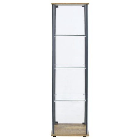 Bellatrix Mango 3-shelf Clear Glass Curio Cabinet by Coaster at Eve Furniture