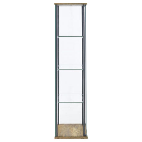 Bellatrix Mango 3-shelf Clear Glass Curio Cabinet by Coaster at Eve Furniture