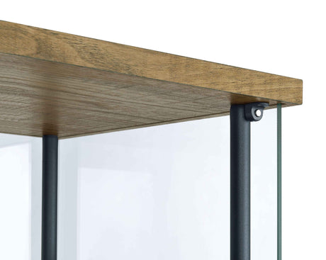 Bellatrix Mango 3-shelf Clear Glass Curio Cabinet by Coaster at Eve Furniture