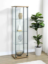 Bellatrix Mango 3-shelf Clear Glass Curio Cabinet by Coaster at Eve Furniture