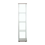 Bellatrix Cappuccino/Clear Rectangular 4-Shelf Curio Cabinet