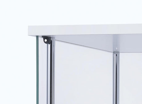 Bellatrix White/Clear Rectangular 4-Shelf Curio Cabinet