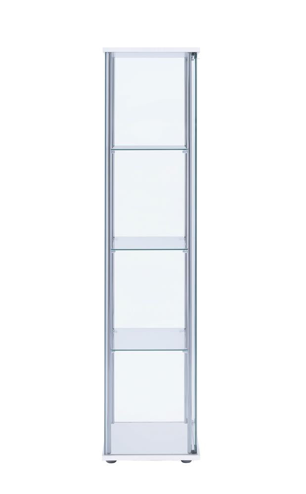 Bellatrix White/Clear Rectangular 4-Shelf Curio Cabinet