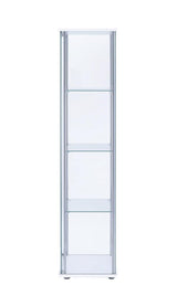 Bellatrix White/Clear Rectangular 4-Shelf Curio Cabinet