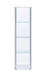 Bellatrix White/Clear Rectangular 4-Shelf Curio Cabinet