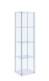 Bellatrix White/Clear Rectangular 4-Shelf Curio Cabinet by Coaster at Eve Furniture