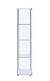 Bellatrix White/Clear Rectangular 4-Shelf Curio Cabinet by Coaster at Eve Furniture