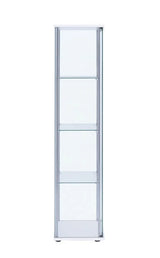 Bellatrix White/Clear Rectangular 4-Shelf Curio Cabinet by Coaster at Eve Furniture