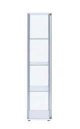 Bellatrix White/Clear Rectangular 4-Shelf Curio Cabinet by Coaster at Eve Furniture