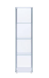 Bellatrix White/Clear Rectangular 4-Shelf Curio Cabinet by Coaster at Eve Furniture
