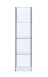 Bellatrix White/Clear Rectangular 4-Shelf Curio Cabinet by Coaster at Eve Furniture