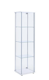 Bellatrix White/Clear Rectangular 4-Shelf Curio Cabinet by Coaster at Eve Furniture