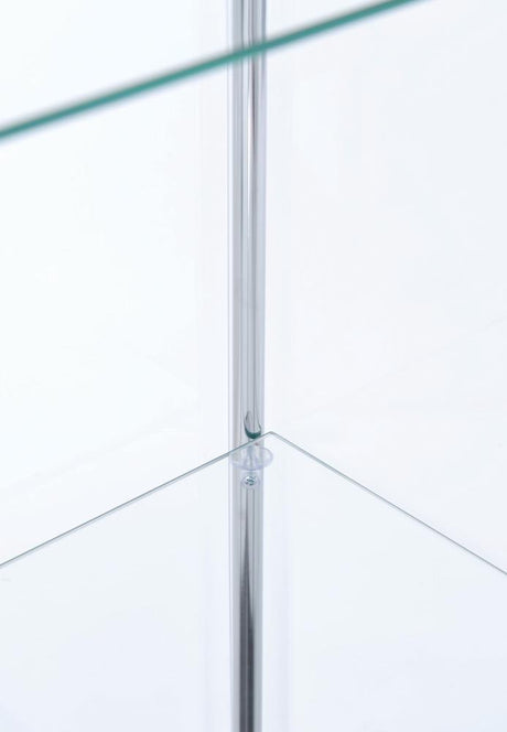 Bellatrix White/Clear Rectangular 4-Shelf Curio Cabinet by Coaster at Eve Furniture