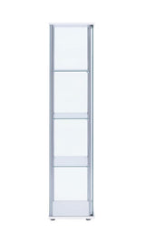 Bellatrix White/Clear Rectangular 4-Shelf Curio Cabinet by Coaster at Eve Furniture