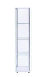 Bellatrix White/Clear Rectangular 4-Shelf Curio Cabinet by Coaster at Eve Furniture