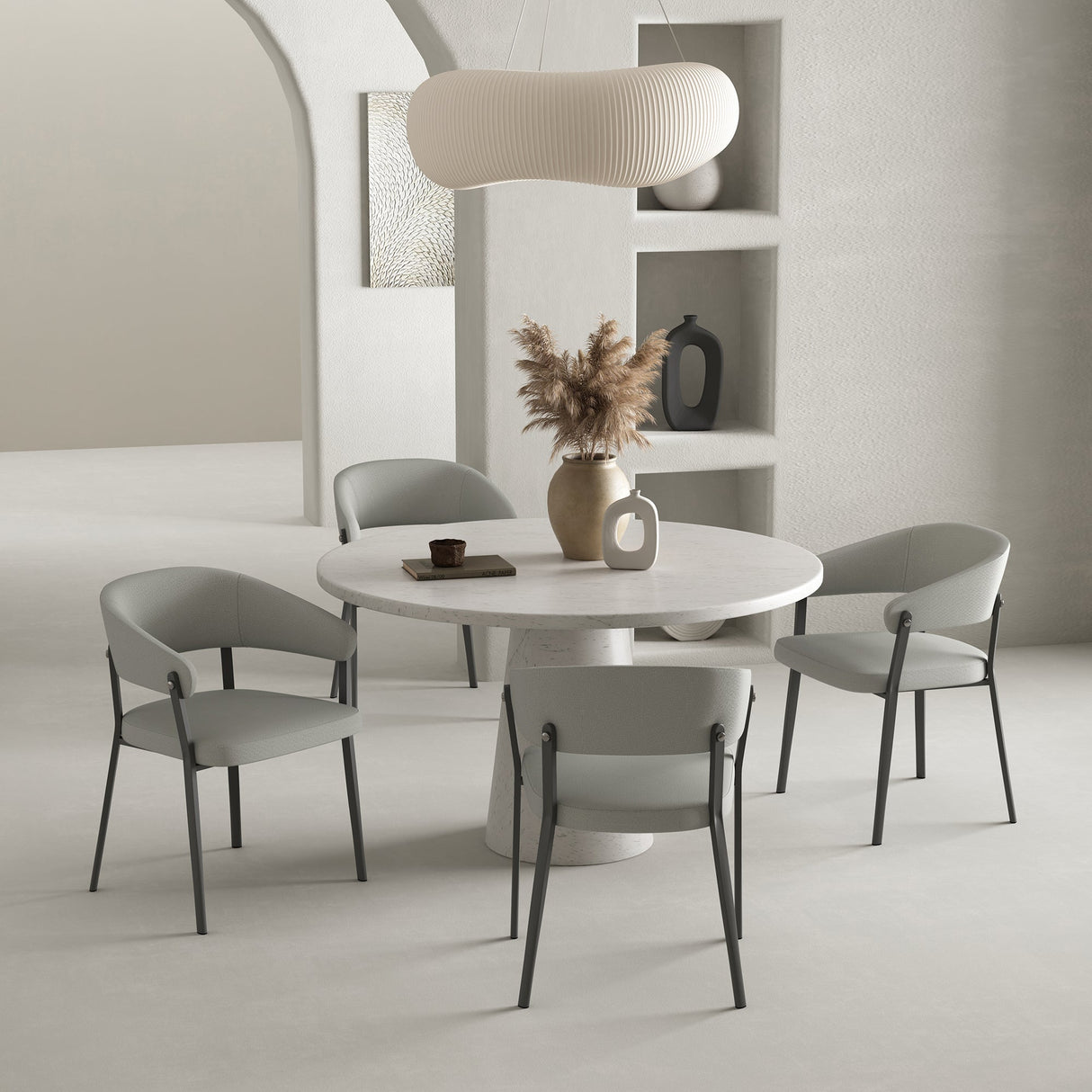 Belle Dining Chair in Stone Grey by Manhattan Comfort at Eve Furniture