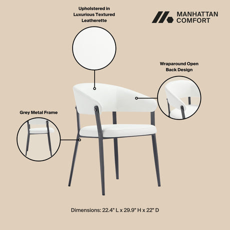 Belle Dining Chair in White (set of 4) by Manhattan Comfort at Eve Furniture