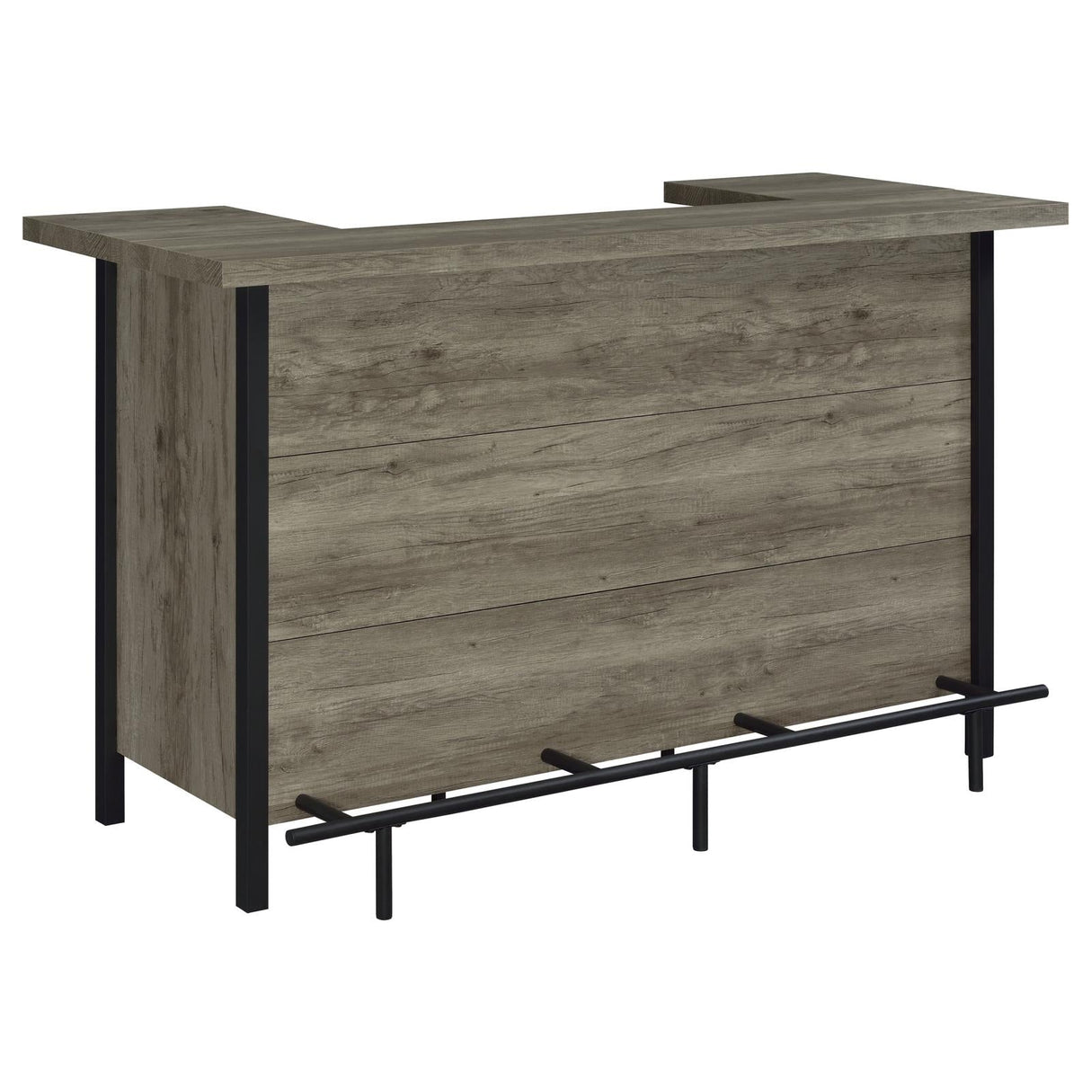 Bellemore Gray Driftwood/Black Bar Unit with Footrest