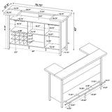 Bellemore Gray Driftwood/Black Bar Unit with Footrest