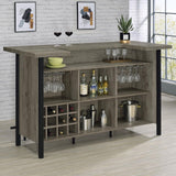 Bellemore Gray Driftwood/Black Bar Unit with Footrest