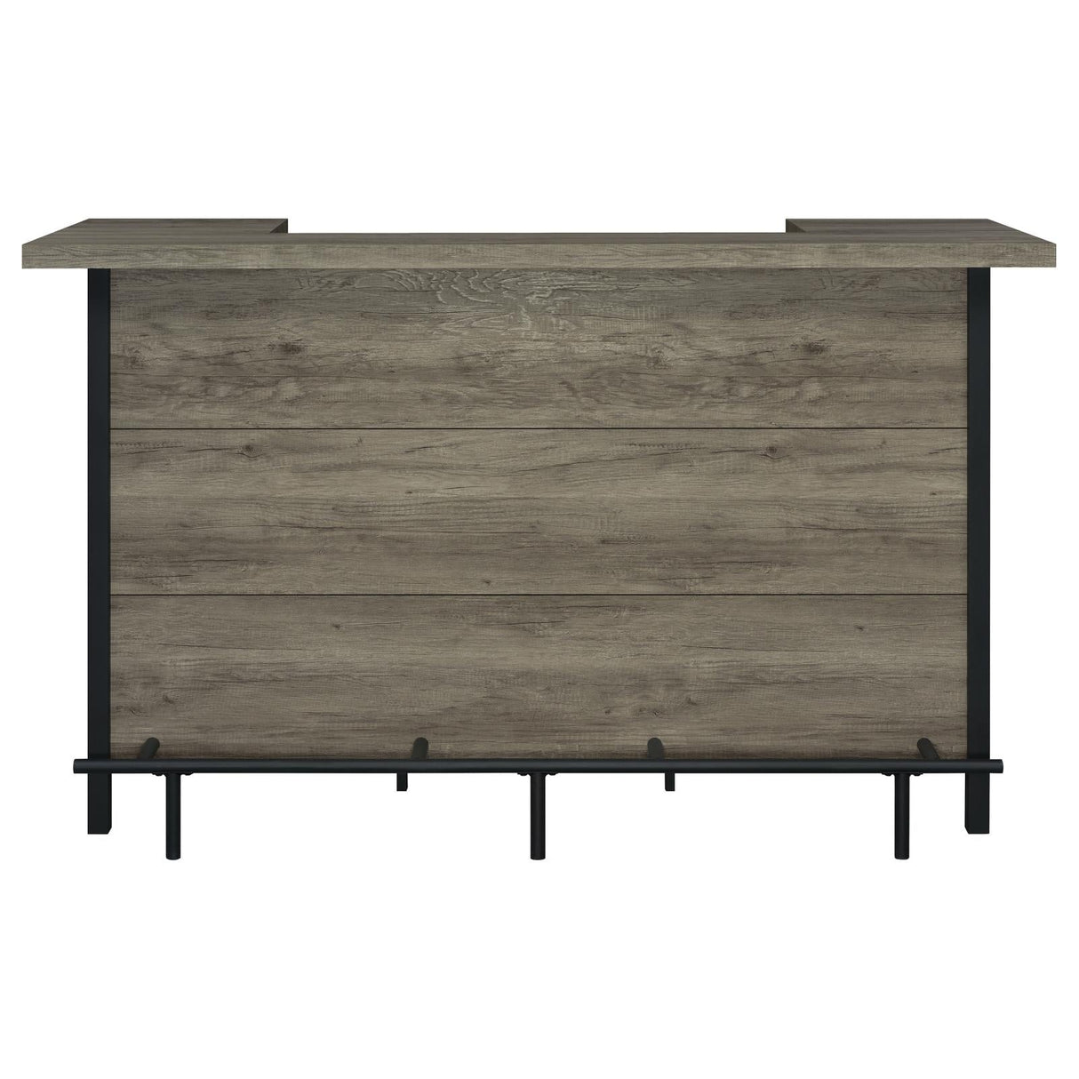 Bellemore Gray Driftwood/Black Bar Unit with Footrest