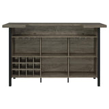 Bellemore Gray Driftwood/Black Bar Unit with Footrest