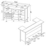 Bellemore Gray Driftwood and Black Bar Unit with Footrest by Coaster at Eve Furniture