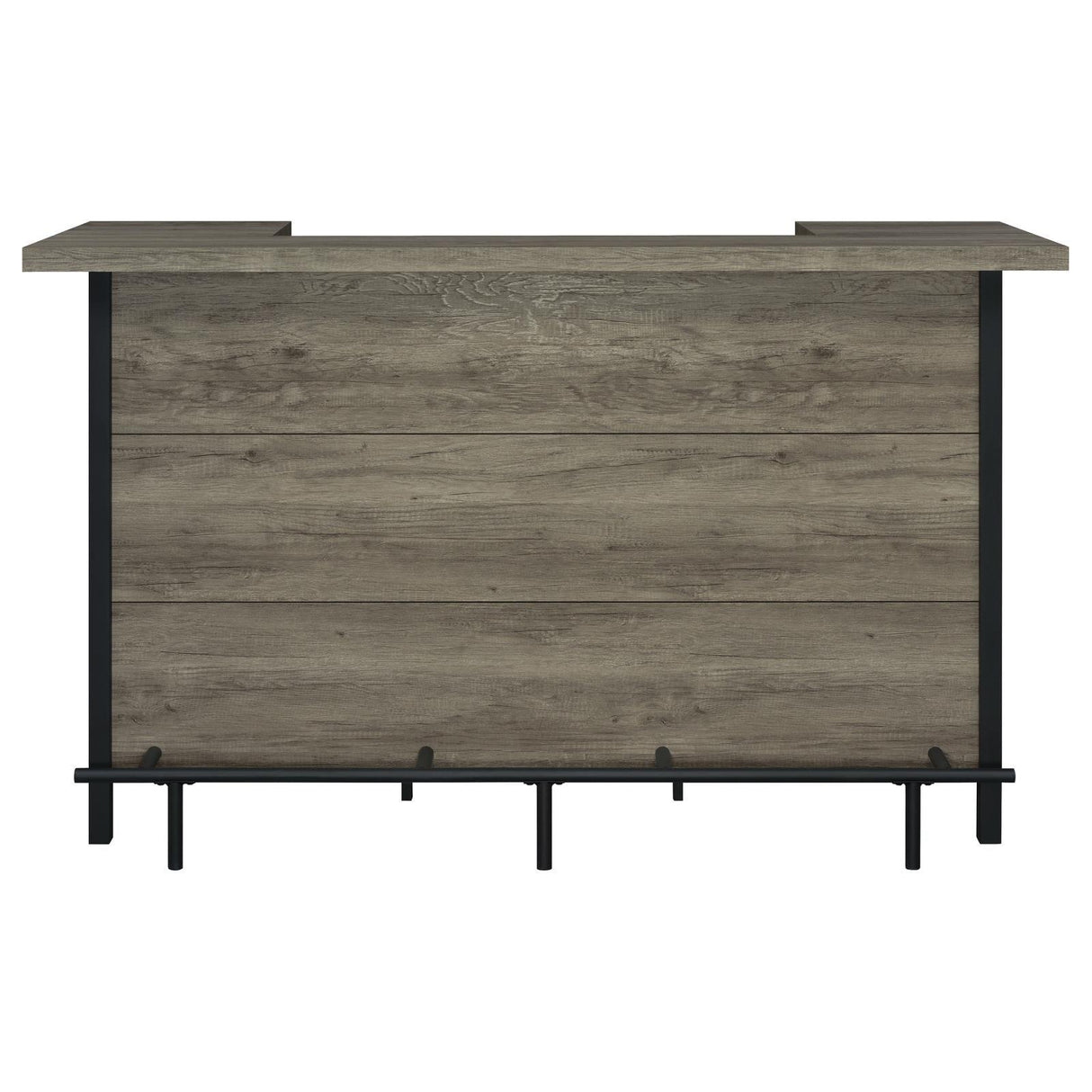 Bellemore Gray Driftwood and Black Bar Unit with Footrest by Coaster at Eve Furniture