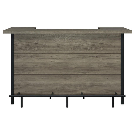 Bellemore Gray Driftwood and Black Bar Unit with Footrest by Coaster at Eve Furniture