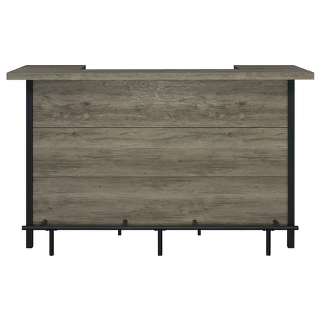 Bellemore Gray Driftwood and Black Bar Unit with Footrest by Coaster at Eve Furniture