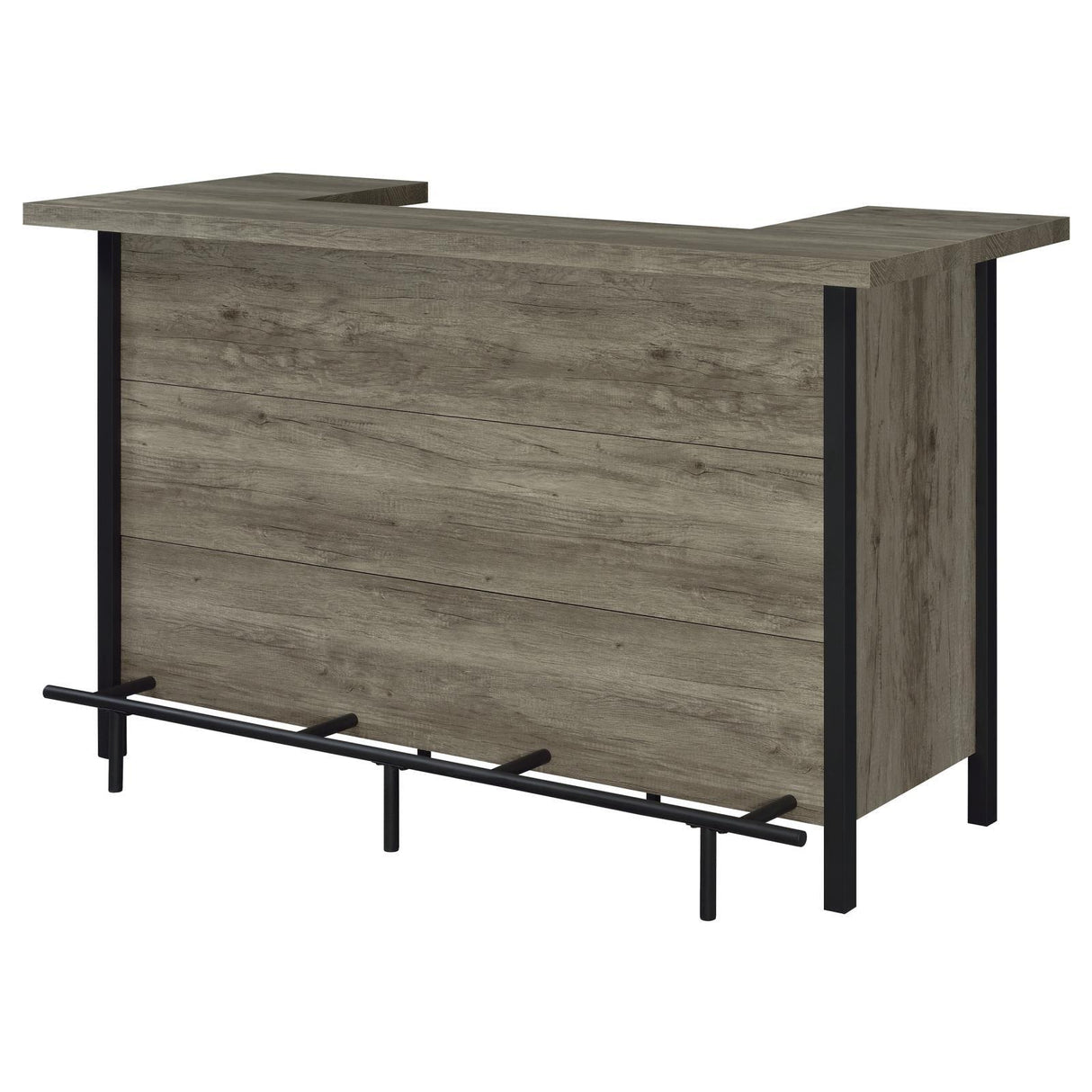 Bellemore Gray Driftwood and Black Bar Unit with Footrest by Coaster at Eve Furniture