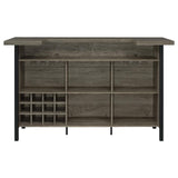Bellemore Gray Driftwood and Black Bar Unit with Footrest by Coaster at Eve Furniture