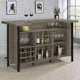 Bellemore Gray Driftwood and Black Bar Unit with Footrest by Coaster at Eve Furniture