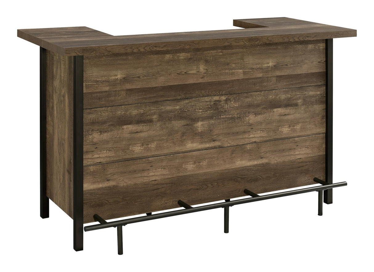 Bellemore Rustic Oak Rectangular Storage Bar Unit