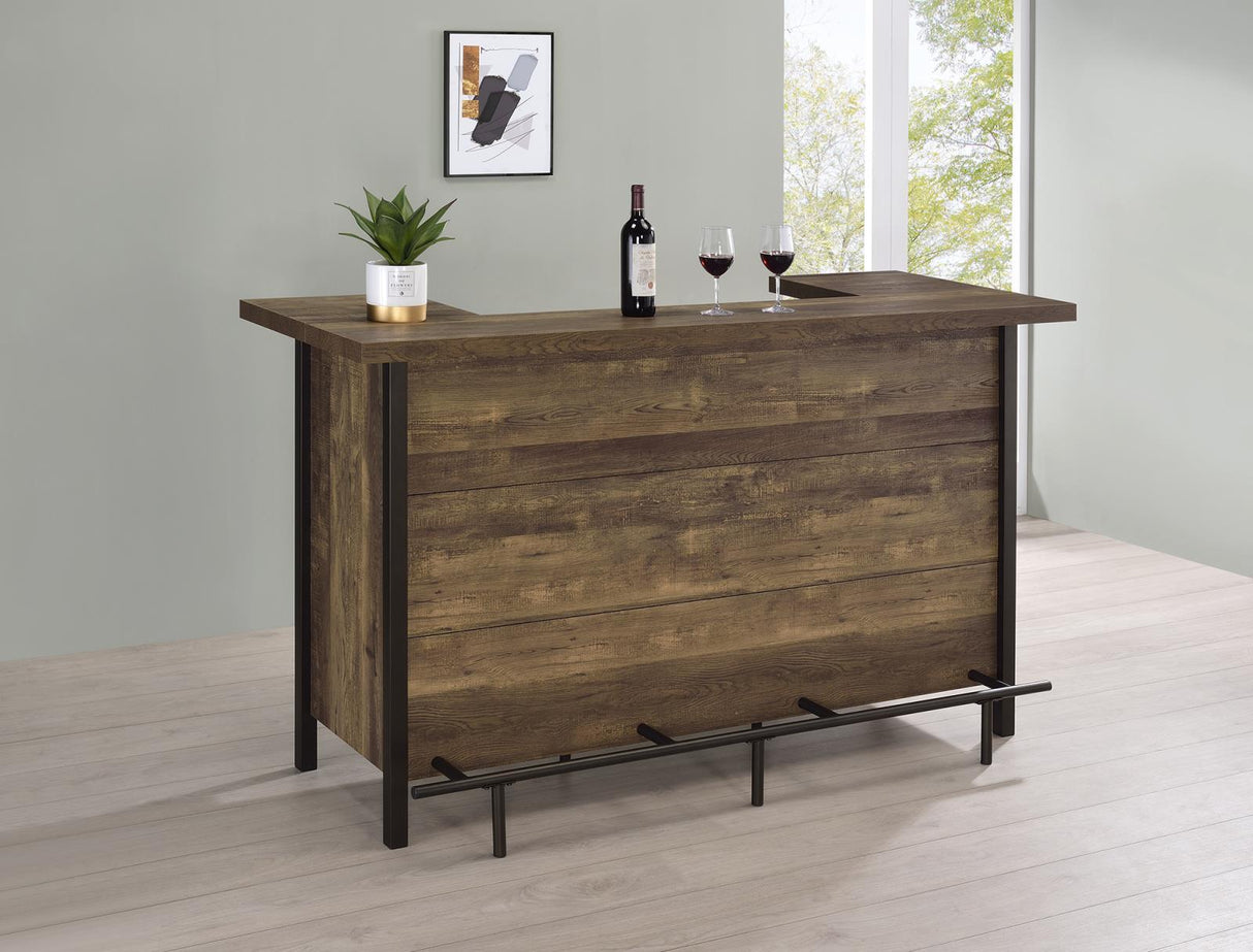 Bellemore Rustic Oak Rectangular Storage Bar Unit by Coaster at Eve Furniture