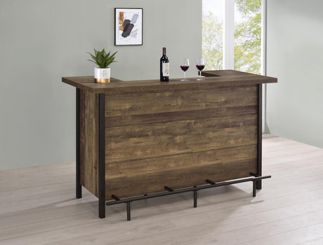 Bellemore Rustic Oak Rectangular Storage Bar Unit by Coaster at Eve Furniture