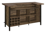 Bellemore Rustic Oak Rectangular Storage Bar Unit by Coaster at Eve Furniture