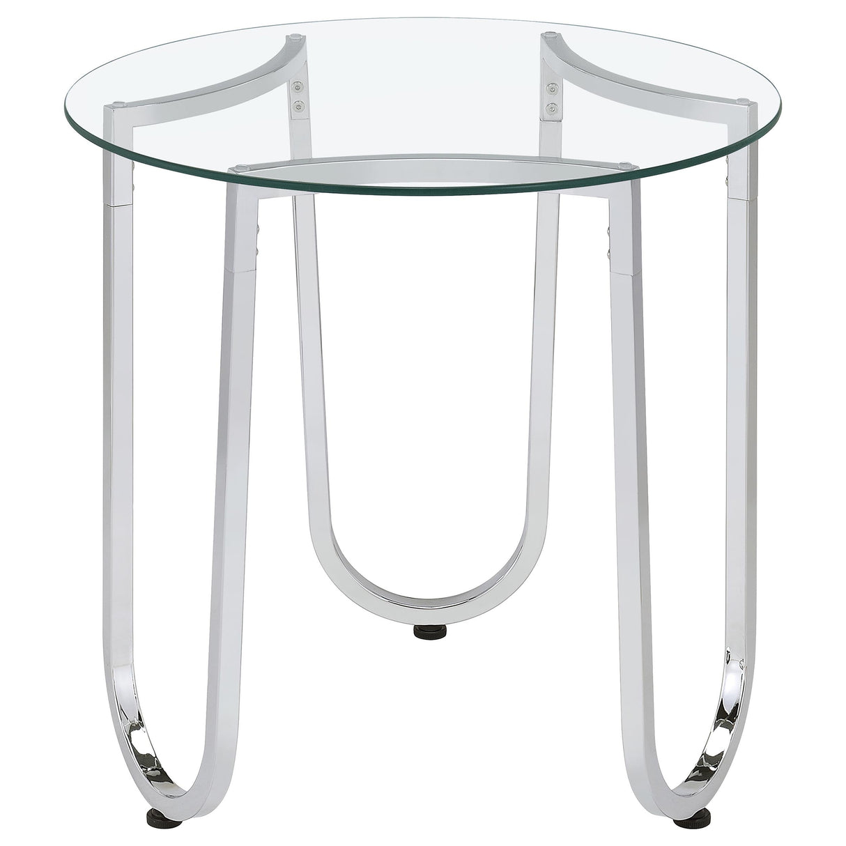 Beller Chrome 2-piece Round Tempered Glass Top Coffee Table Set by Coaster at Eve Furniture