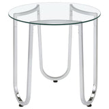 Beller Chrome 2-piece Round Tempered Glass Top Coffee Table Set by Coaster at Eve Furniture
