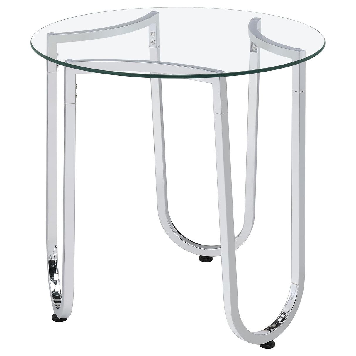 Beller Chrome 2-piece Round Tempered Glass Top Coffee Table Set by Coaster at Eve Furniture