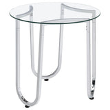 Beller Chrome 3-piece Round Tempered Glass Top Coffee Table Set by Coaster at Eve Furniture