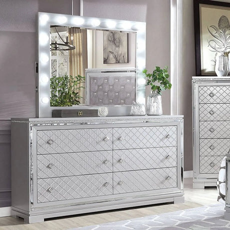 Belleterre Silver 4-Piece Queen Bedroom Set by Furniture of America at Eve Furniture