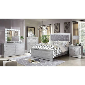 Belleterre Silver 5-Piece Queen Bedroom Set by Furniture of America at Eve Furniture