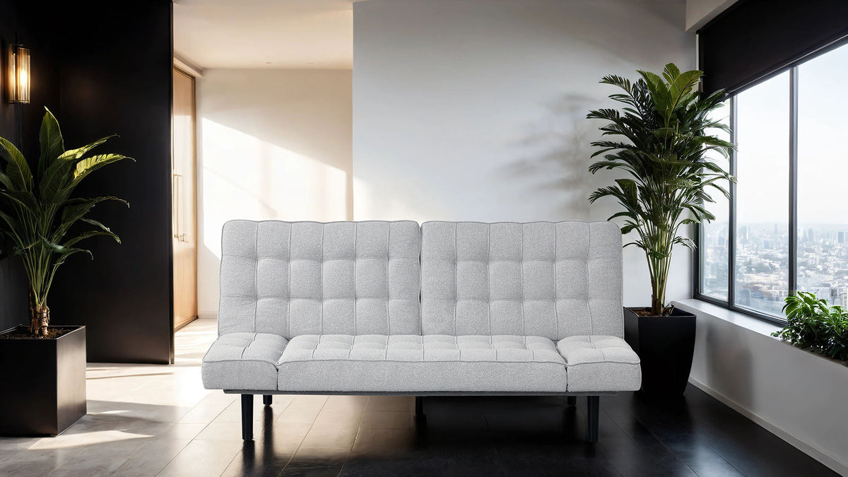 Bellevue Light Gray Futon Sofa Bed by Furniture of America at Eve Furniture