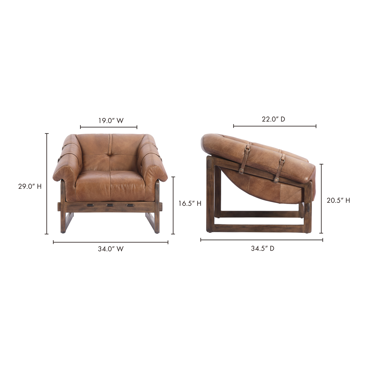 Bellos Brown Accent Chair by Moe's Home at Eve Furniture