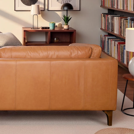 Bellrose Mid-Century Modern Genuine Leather Sofa by Ashcroft Furniture at Eve Furniture
