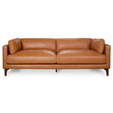Bellrose Mid-Century Modern Genuine Leather Sofa by Ashcroft Imports at Eve Furniture