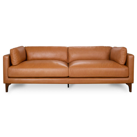 Bellrose Mid-Century Modern Genuine Leather Sofa by Ashcroft Imports at Eve Furniture