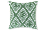 Bellvale Green/White Pillow by Ashley at Eve Furniture
