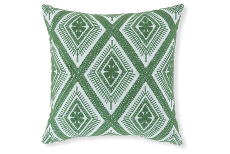 Bellvale Green/White Pillow by Ashley at Eve Furniture